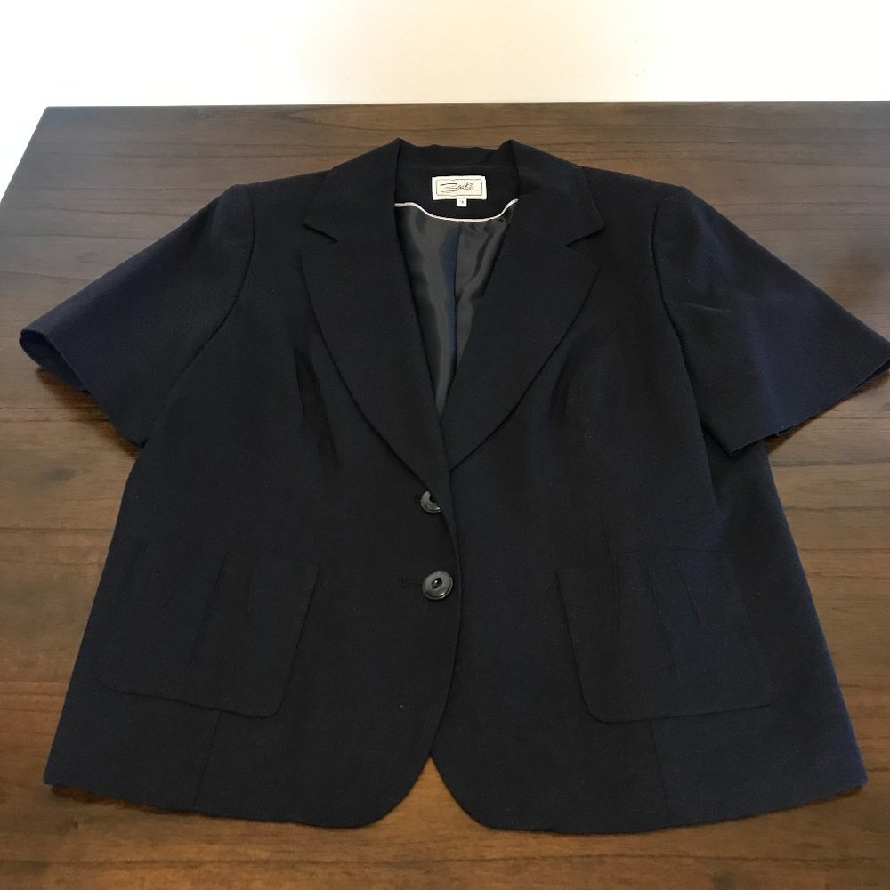 Zack's navy short sleeve blazer w/pockets-Size 14